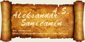 Aleksandar Saničanin vizit kartica